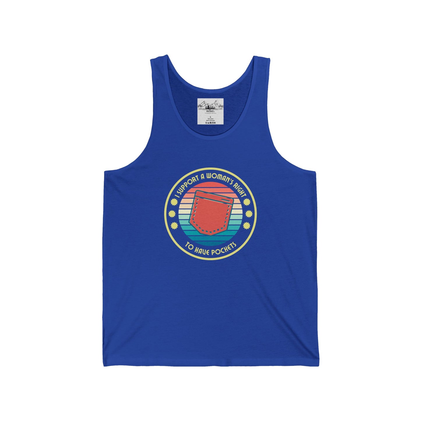 I Support a Woman’s Right to Have Pockets – Unisex Jersey Tank