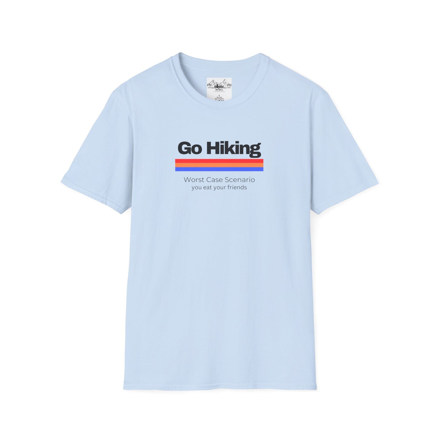 Go Hiking – Worst Case Scenario You Eat Your Friends | Retro Unisex Softstyle T-Shirt
