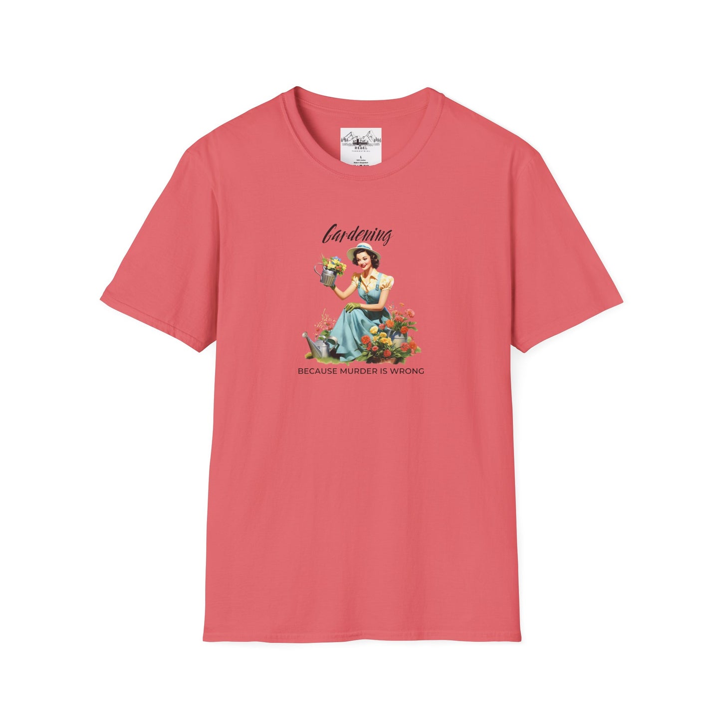 Gardening, Because Murder is Wrong – Vintage Humor T-Shirt
