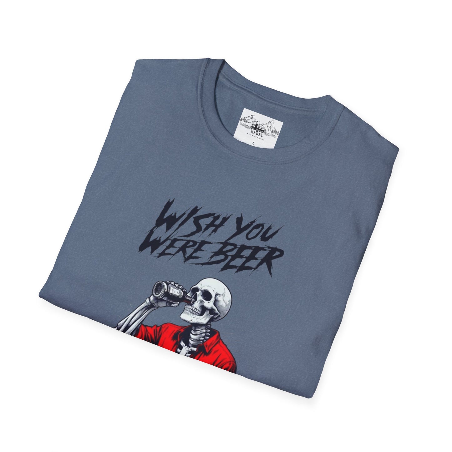 Wish You Were Beer – Funny Skeleton Drinking Tee