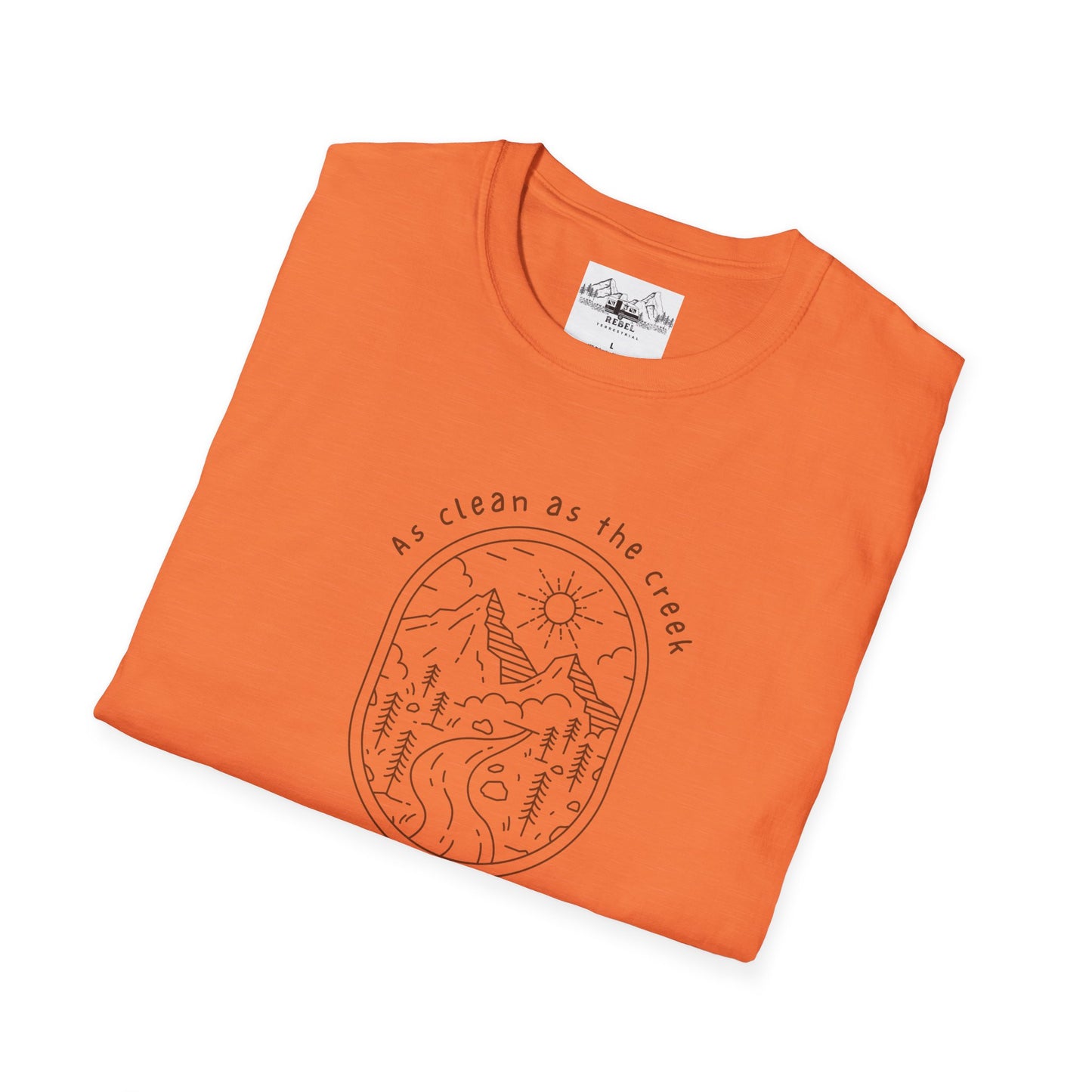 As Clean as the Creek I Bathed In – Mountain Creek Unisex Softstyle T-Shirt