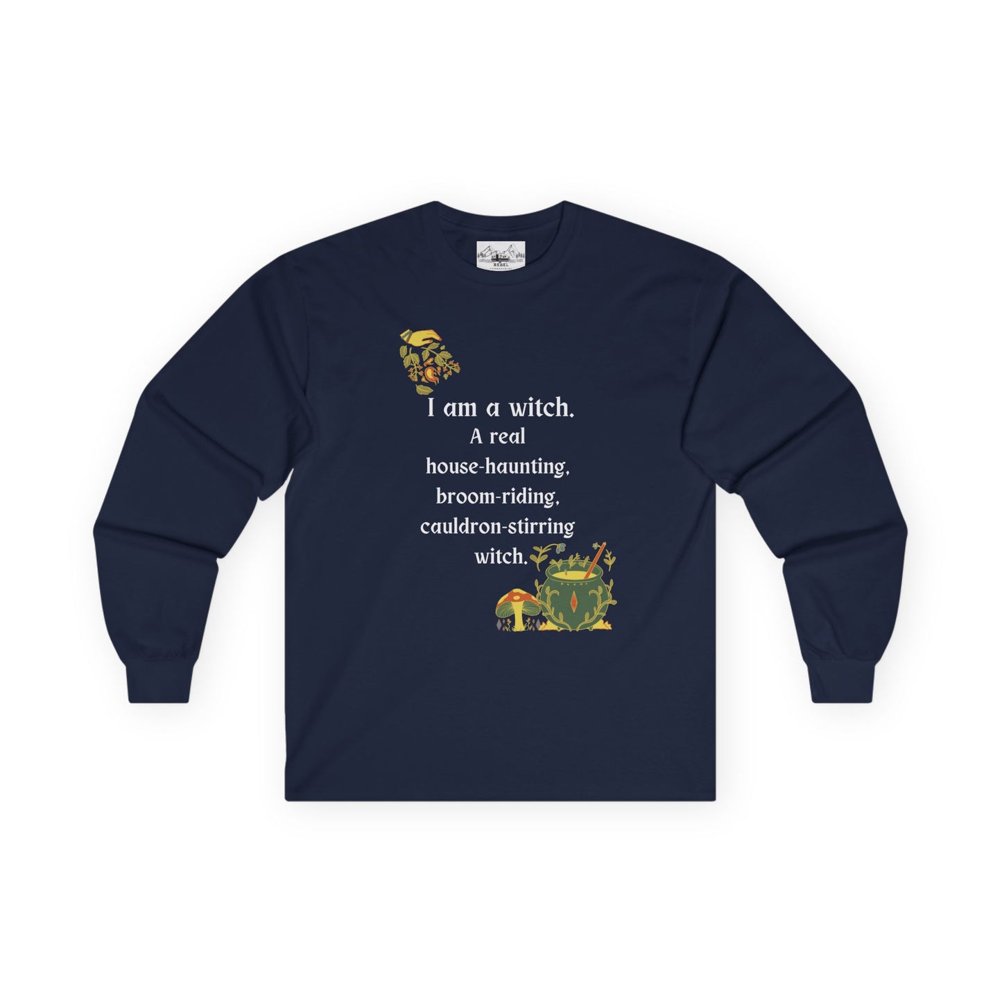The Real Witch Cauldron & Broom Unisex Long Sleeve T-Shirt