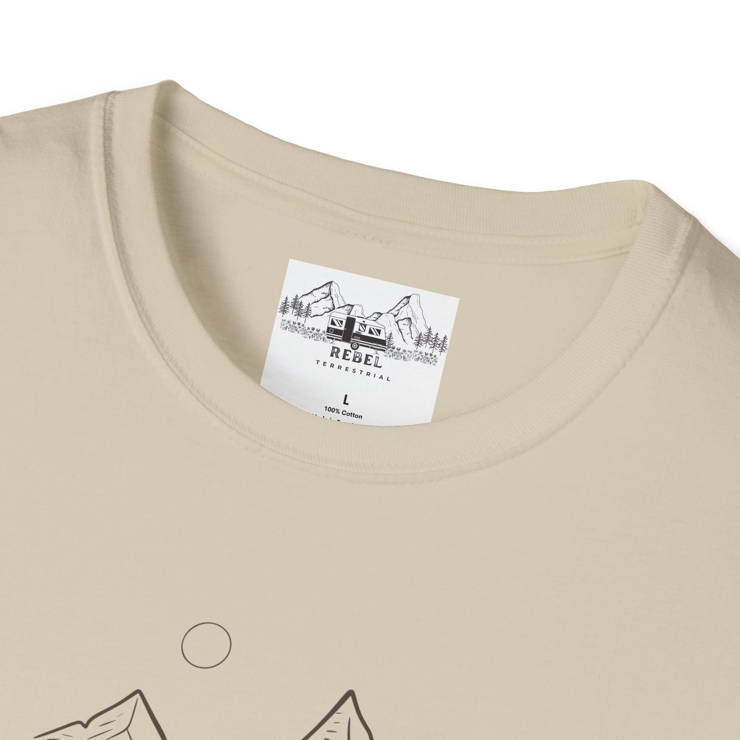 Just Another Half Mile or So | Minimalist Mountain Scene Unisex Softstyle T-Shirt