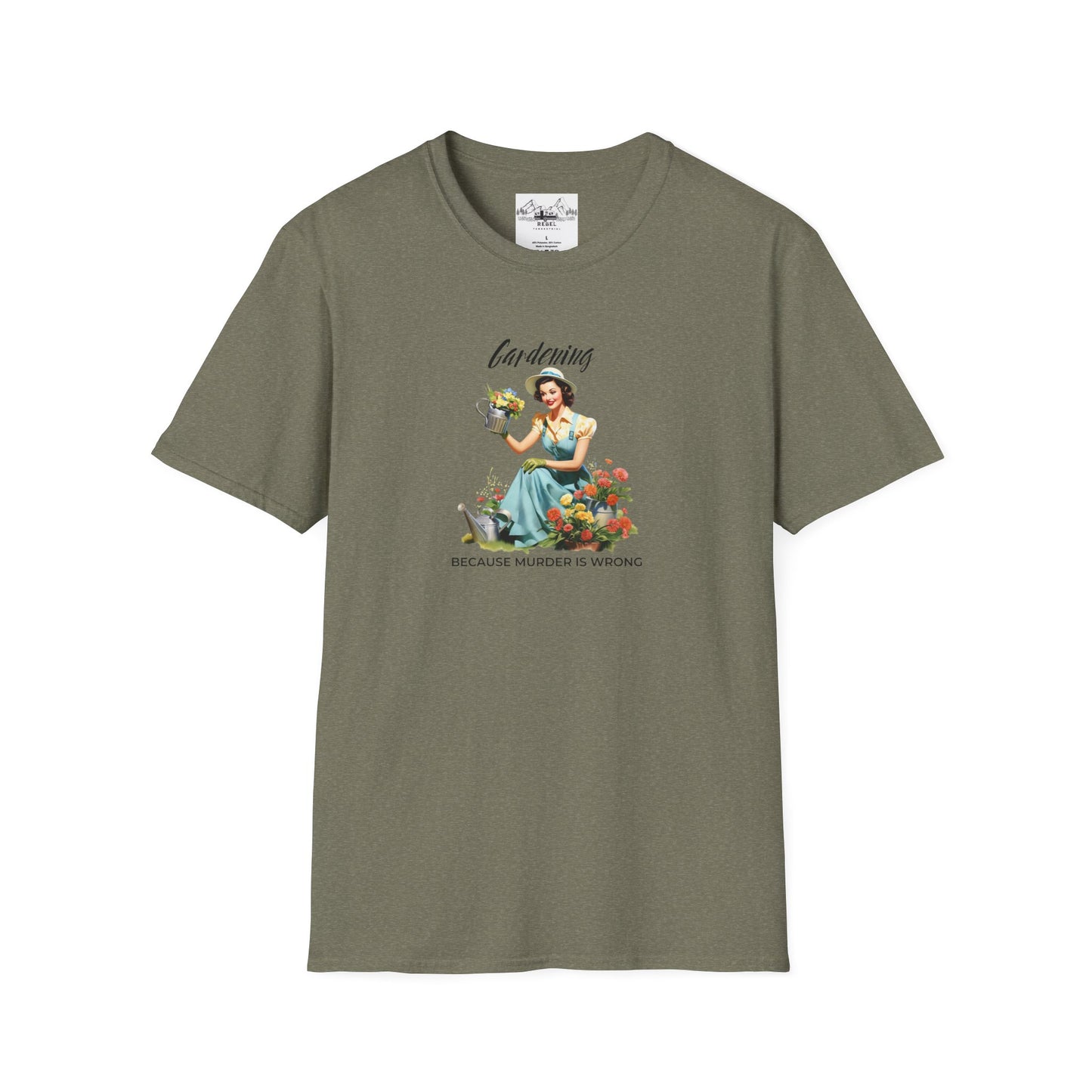 Gardening, Because Murder is Wrong – Vintage Humor T-Shirt
