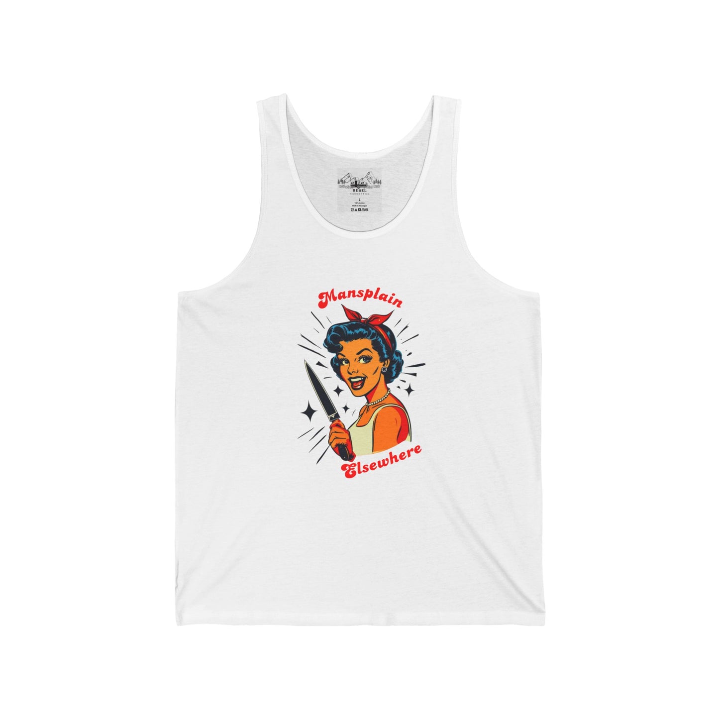 Mansplain Elsewhere – Unisex Jersey Tank