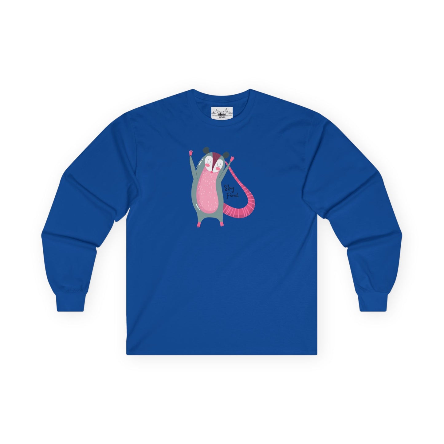 "Stay Feral" – Happy Possum Long Sleeve Tee