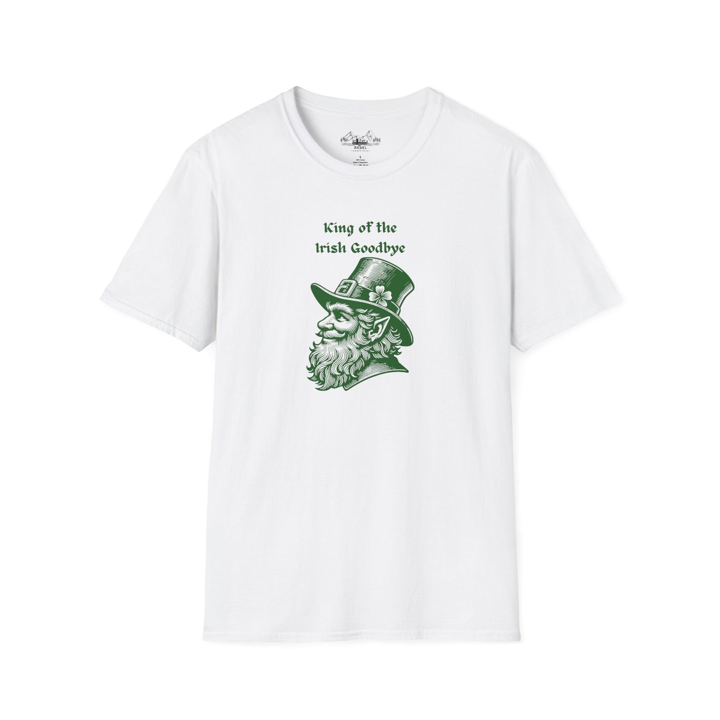 "King of the Irish Goodbye" Graphic Tee – Vintage Leprechaun Portrait