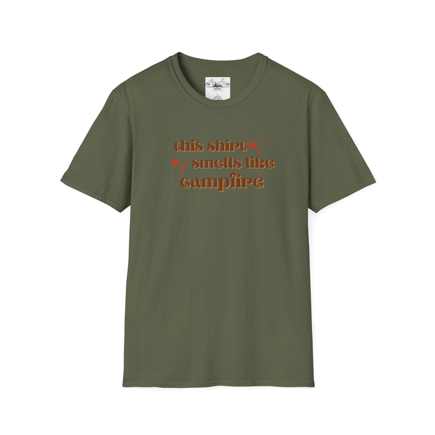 This Shirt Smells Like Campfire – Cozy Outdoorsy Unisex Softstyle T-Shirt