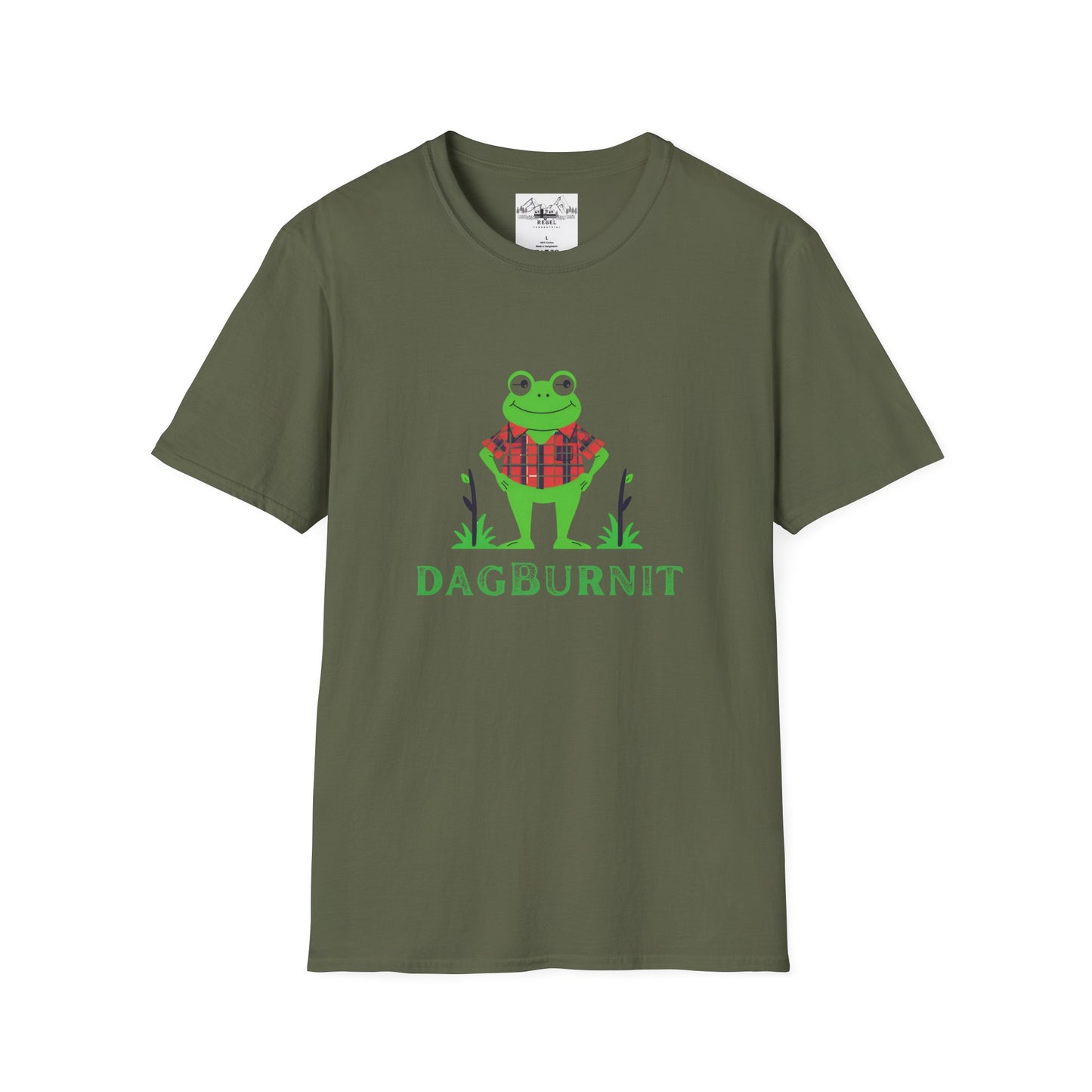 Cartoon Frog "Dagburnit" Unisex Softstyle T-Shirt – Southern Charm Meets Cozy Style