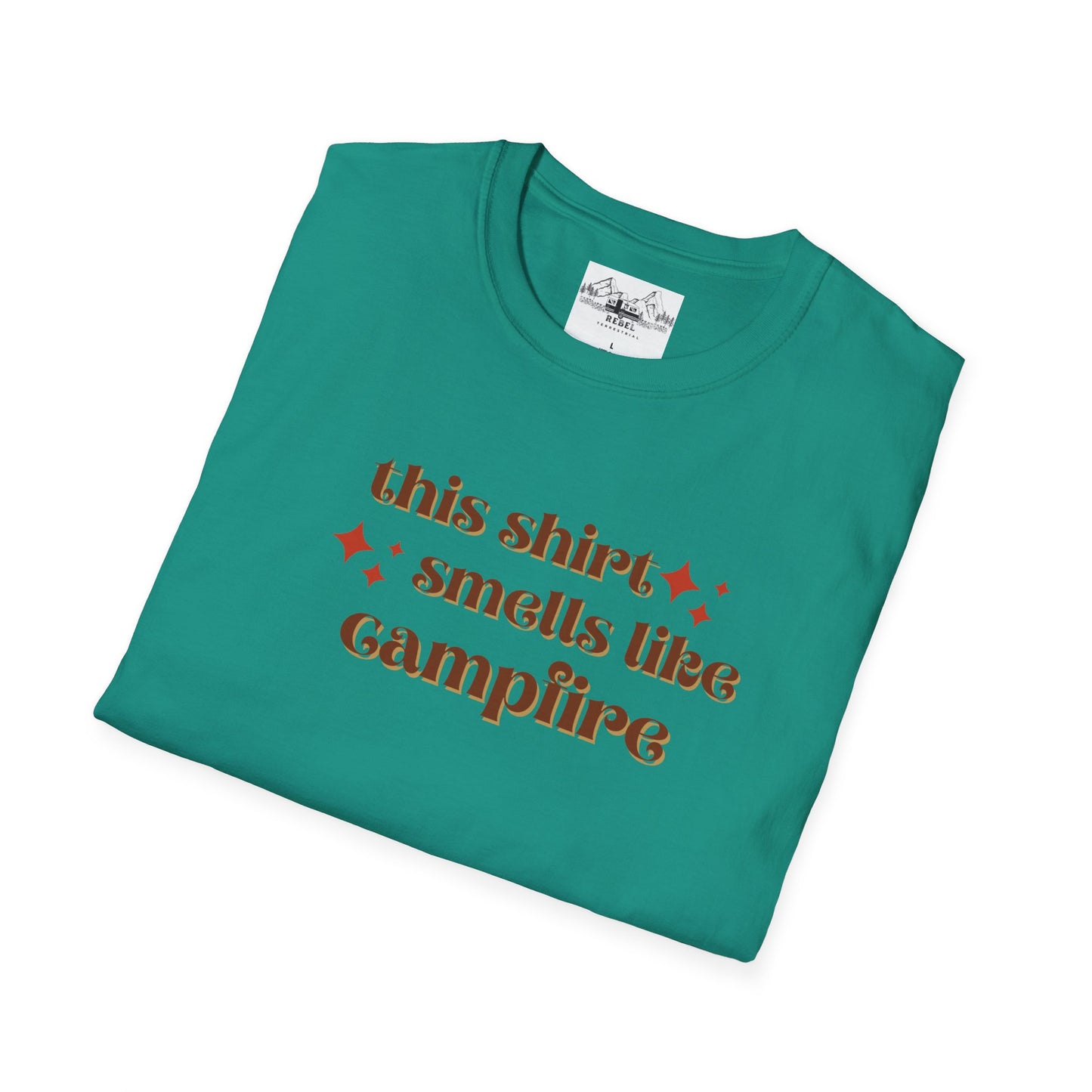 This Shirt Smells Like Campfire – Cozy Outdoorsy Unisex Softstyle T-Shirt