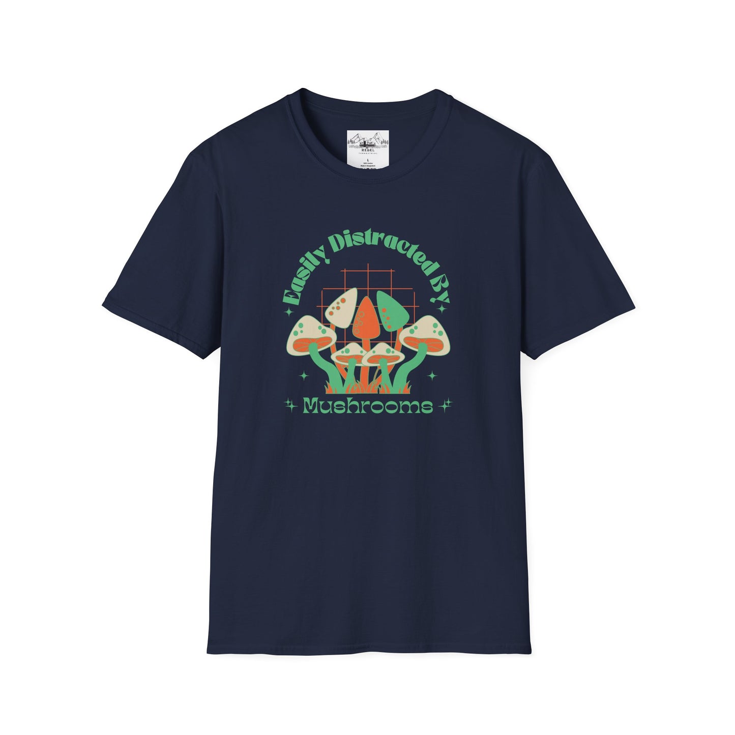 Easily Distracted by Mushrooms – Retro Mushroom Unisex T-Shirt