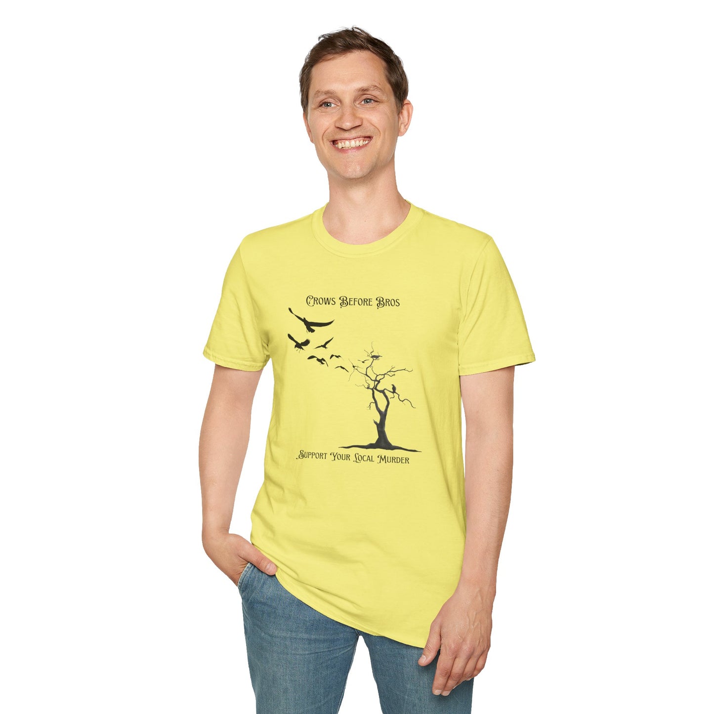 "Crows Before Bros" Unisex Softstyle T-Shirt