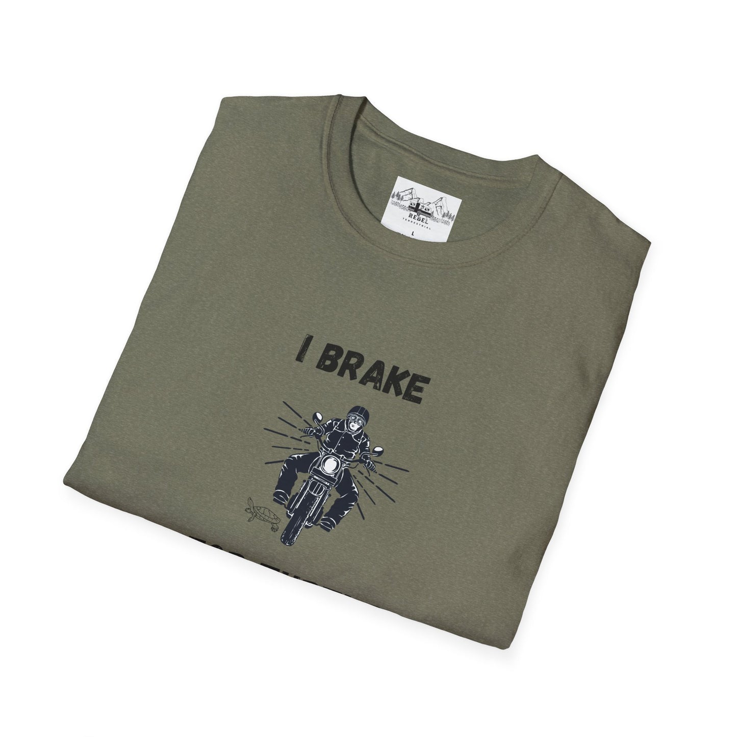 I Brake for Turtles – Funny Motorcycle & Wildlife Awareness Tee