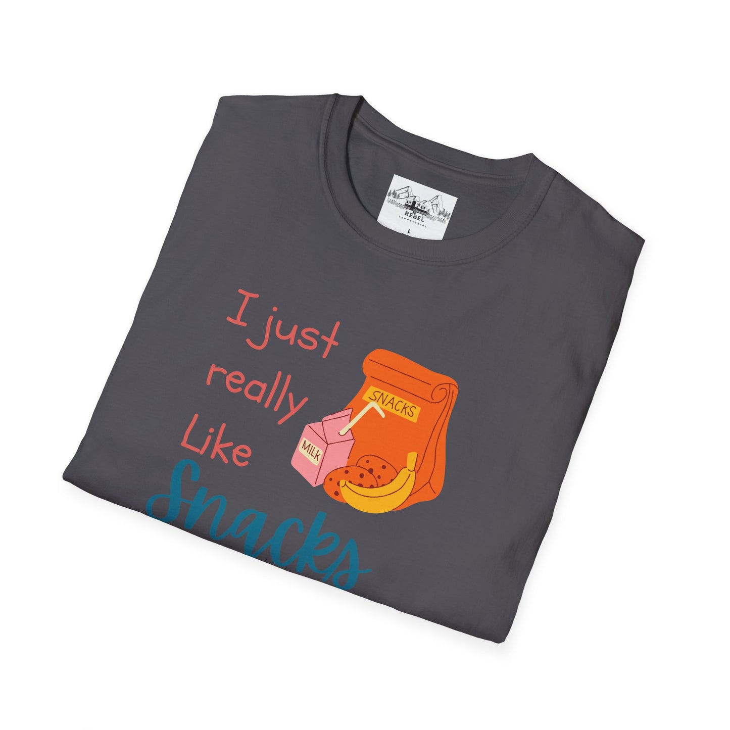 I Just Really Like Snacks T-Shirt – Unisex Softstyle Tee for Grown-Up Snack Lovers