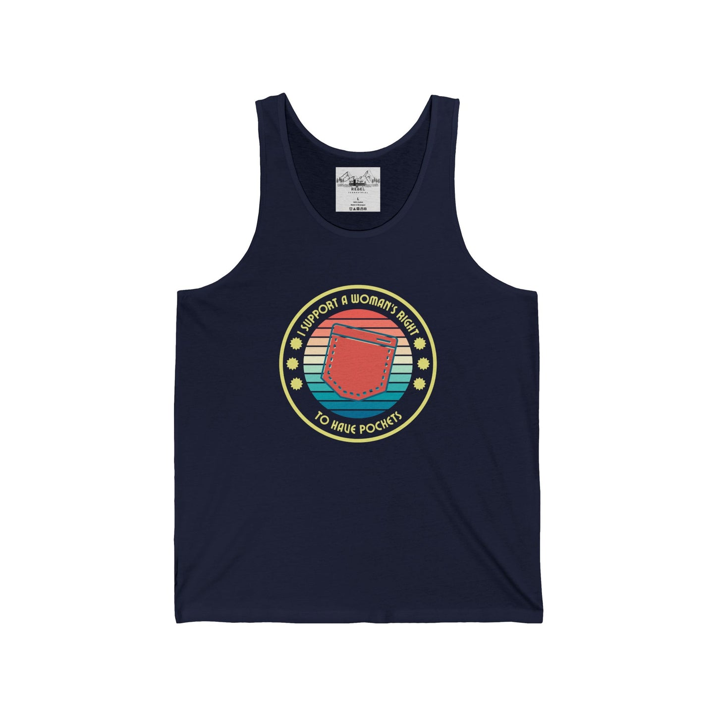 I Support a Woman’s Right to Have Pockets – Unisex Jersey Tank