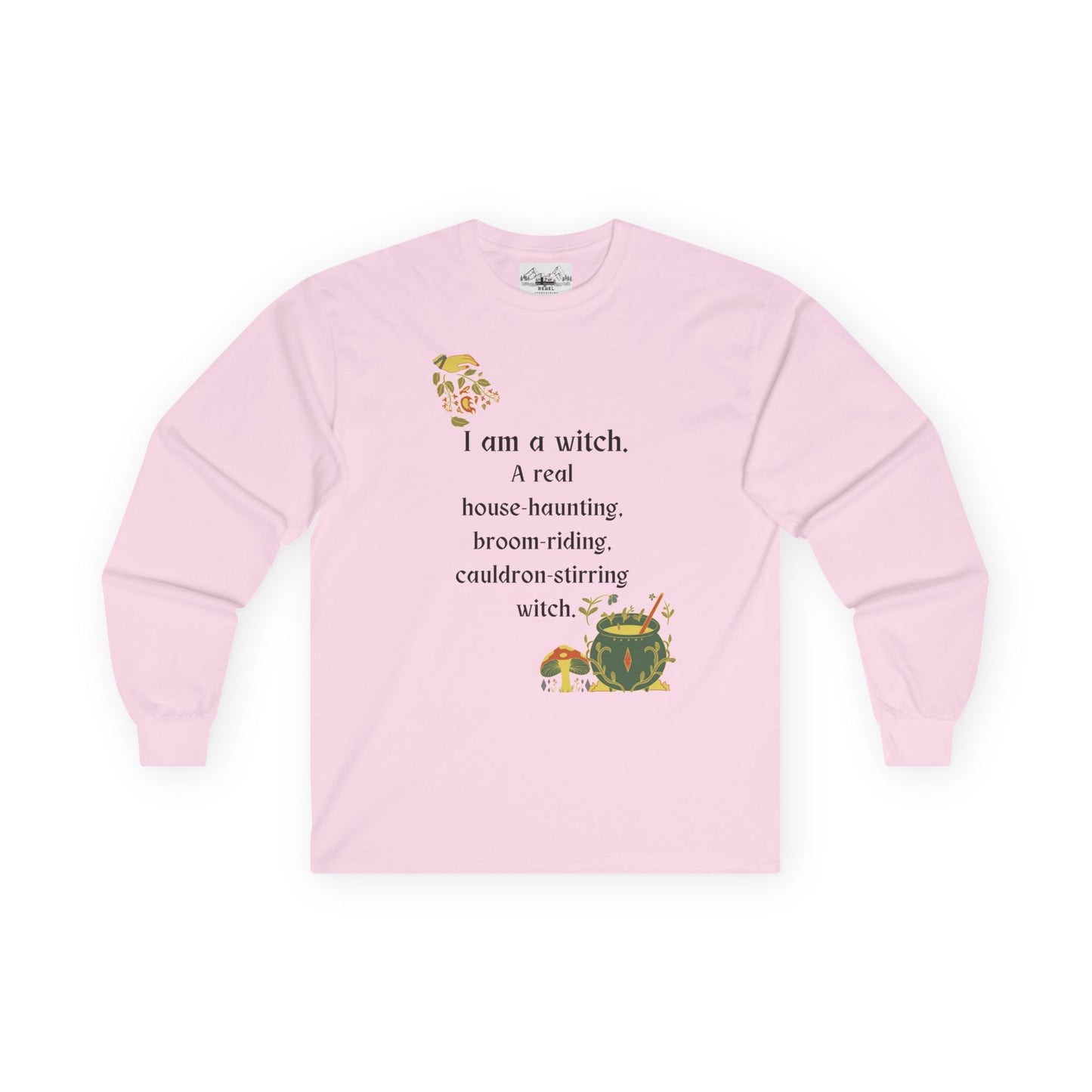 The Real Witch Cauldron & Broom Unisex Long Sleeve T-Shirt