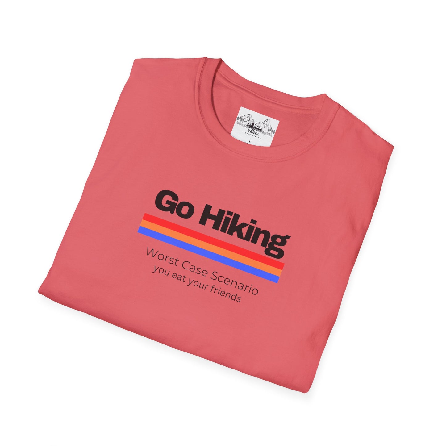 Go Hiking – Worst Case Scenario You Eat Your Friends | Retro Unisex Softstyle T-Shirt