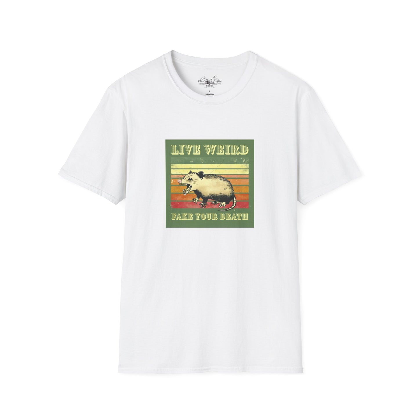 Live Weird, Fake Your Death – Angry Possum T-Shirt