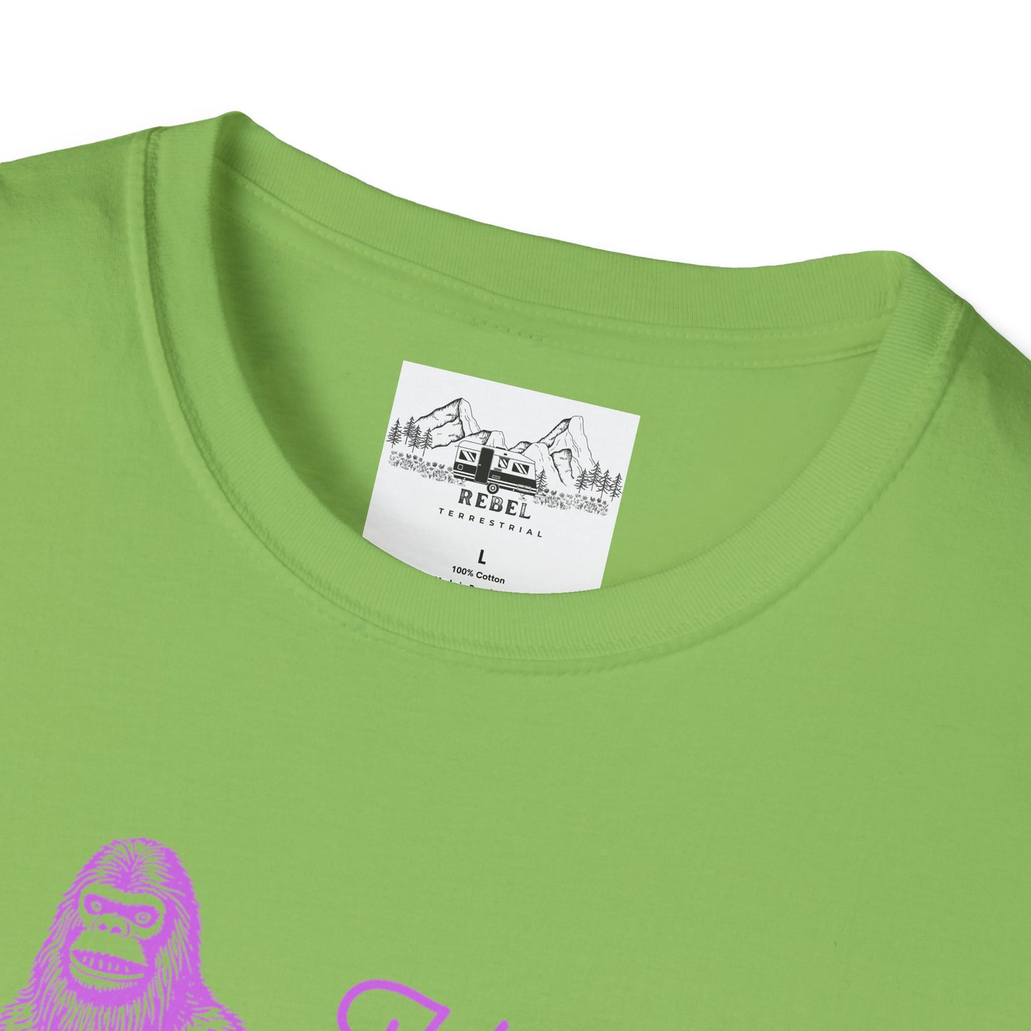 Hey Shuga Bigfoot T-Shirt – Unisex Softstyle Tee in Lurid Pink