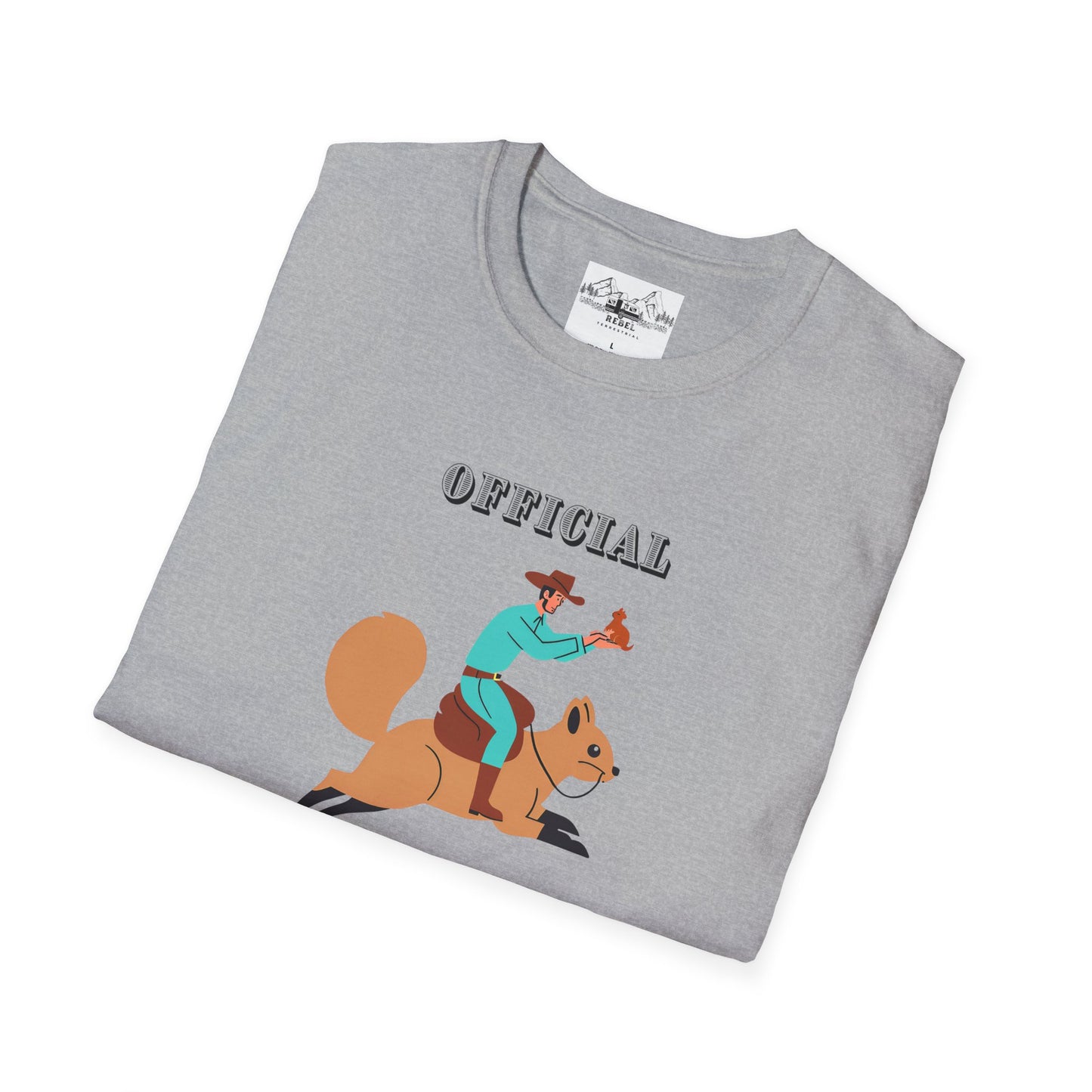 Official Squirrel Wrangler T-Shirt – Cowboy on a Mission | Unisex Softstyle Tee