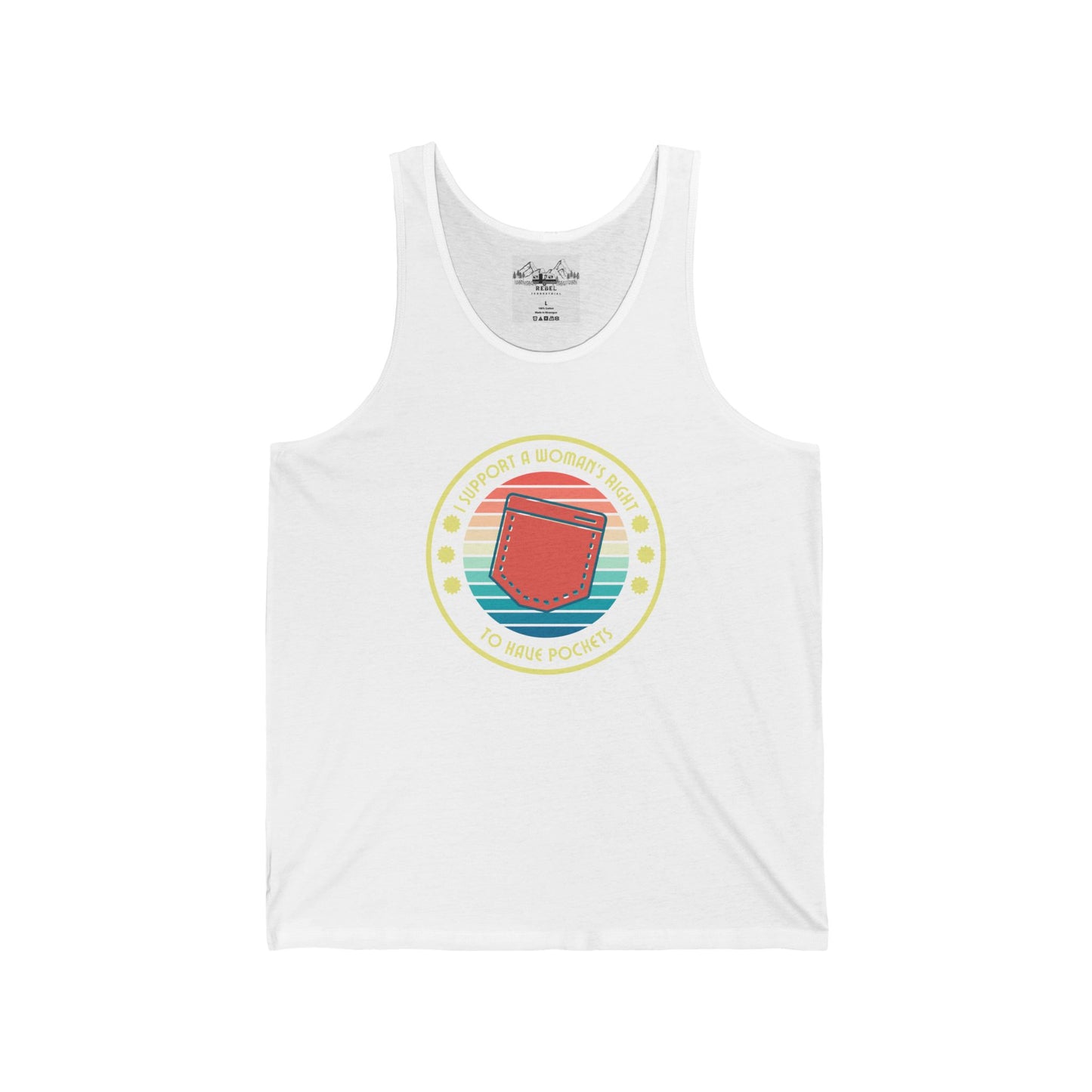 I Support a Woman’s Right to Have Pockets – Unisex Jersey Tank