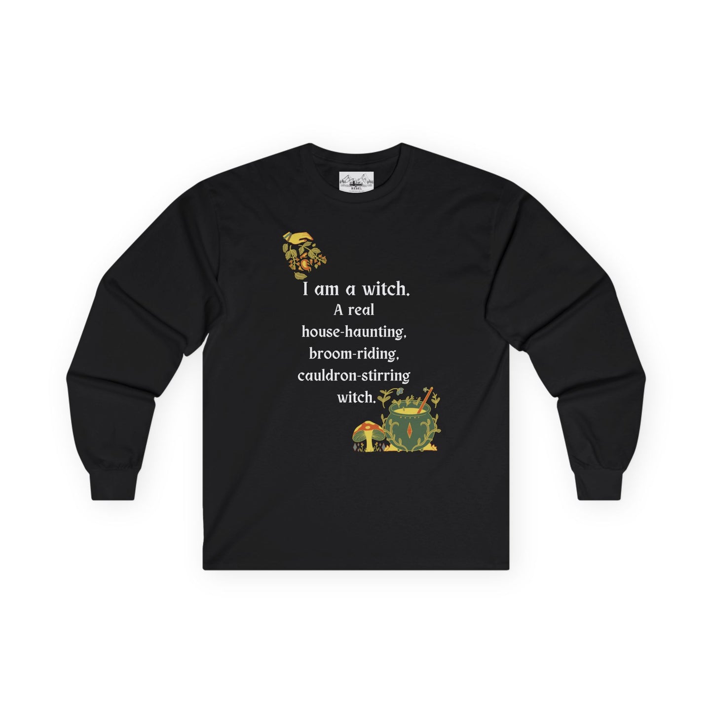 The Real Witch Cauldron & Broom Unisex Long Sleeve T-Shirt