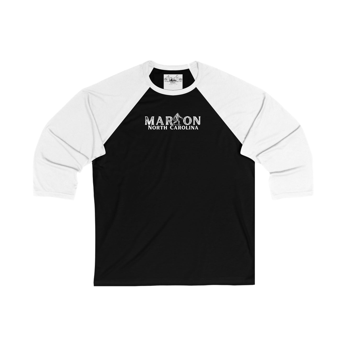 Marion NC Bigfoot Baseball Tee - Unisex 3/4 Sleeve Legend Tee