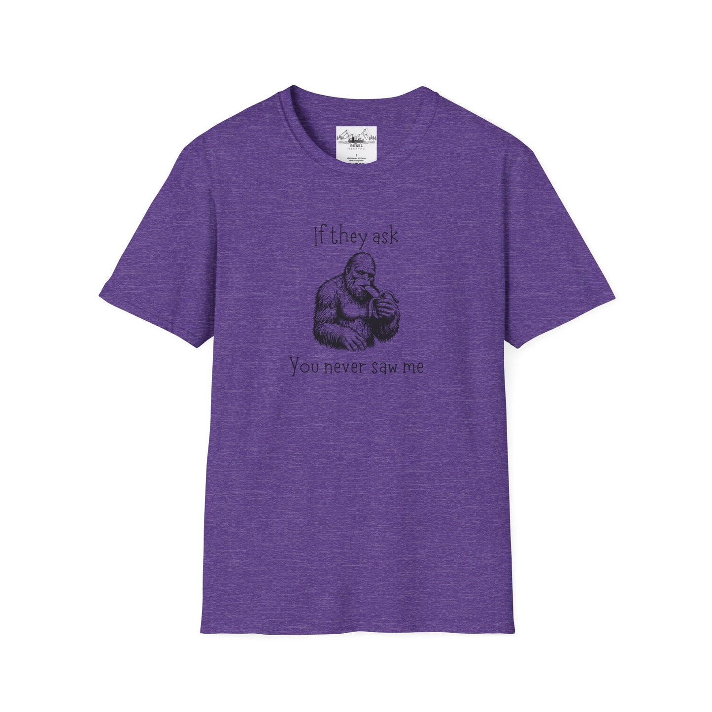 If They Ask You Never Saw Me – Bigfoot Banana T-Shirt | Unisex Softstyle Tee