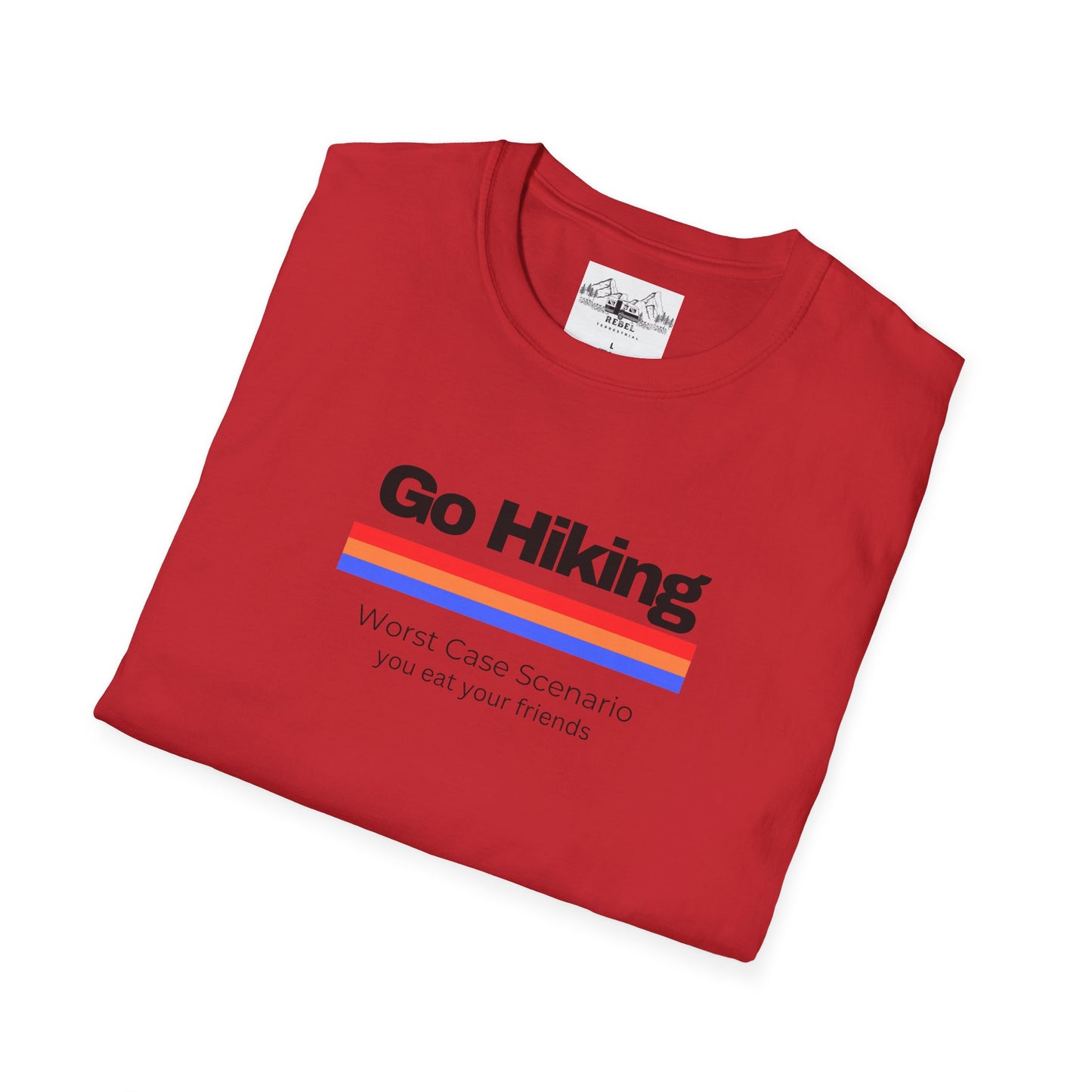 Go Hiking – Worst Case Scenario You Eat Your Friends | Retro Unisex Softstyle T-Shirt