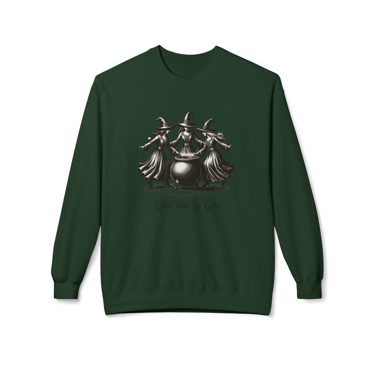 "Girls Will Be Girls" Witches Unisex Crewneck Sweatshirt