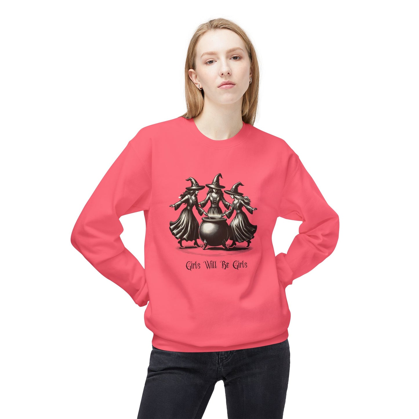 "Girls Will Be Girls" Witches Unisex Crewneck Sweatshirt