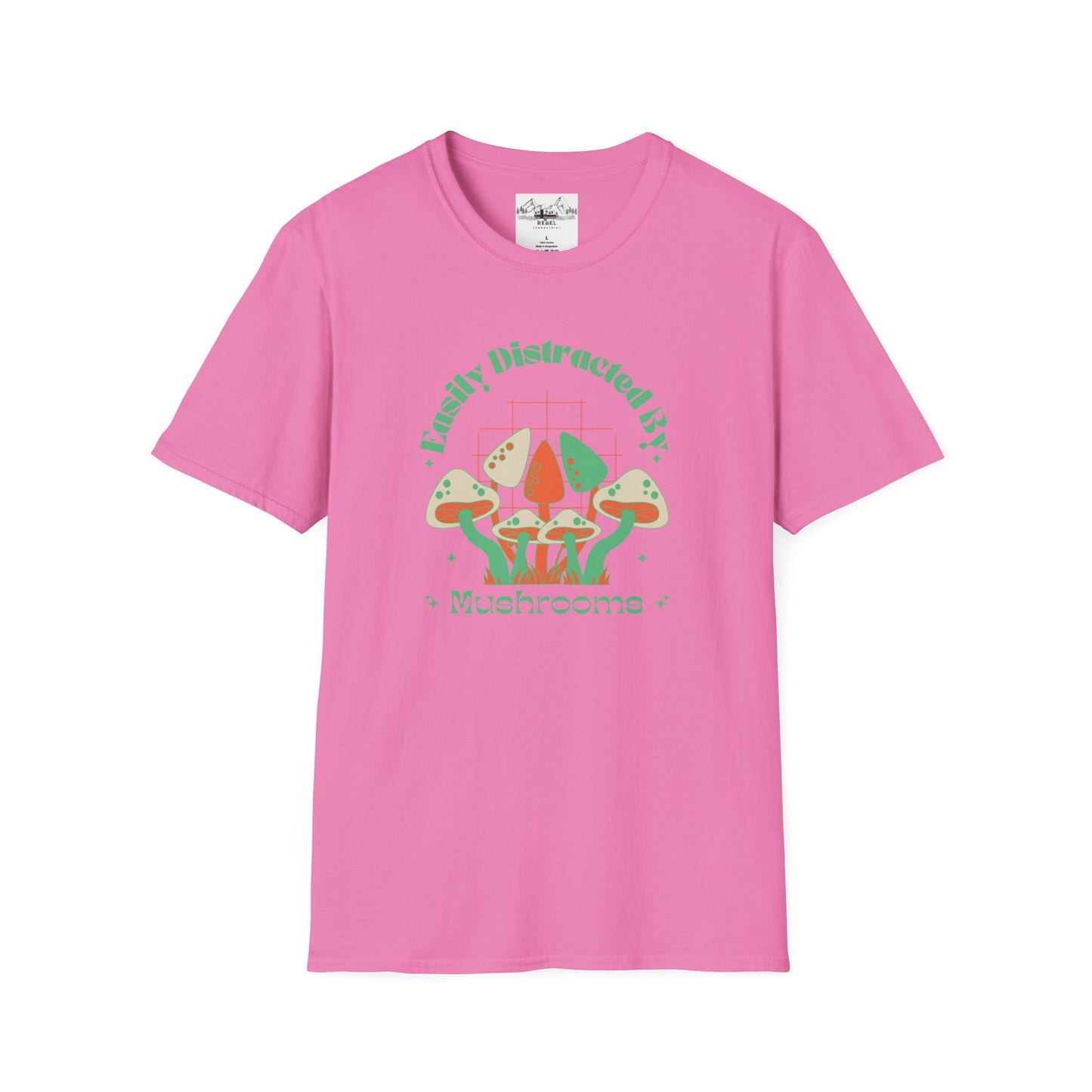 Easily Distracted by Mushrooms – Retro Mushroom Unisex T-Shirt