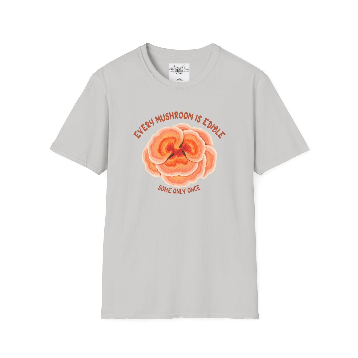 Turkey Tail Mushroom "Every Mushroom is Edible (Some Only Once)" Unisex Softstyle T-Shirt