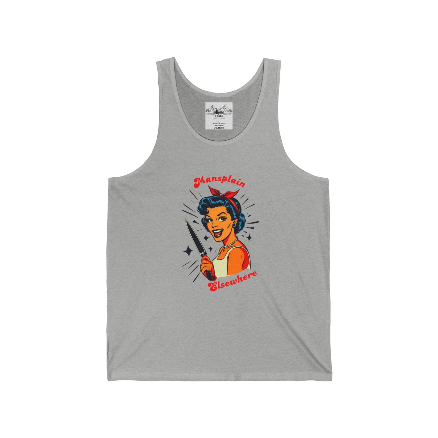 Mansplain Elsewhere – Unisex Jersey Tank