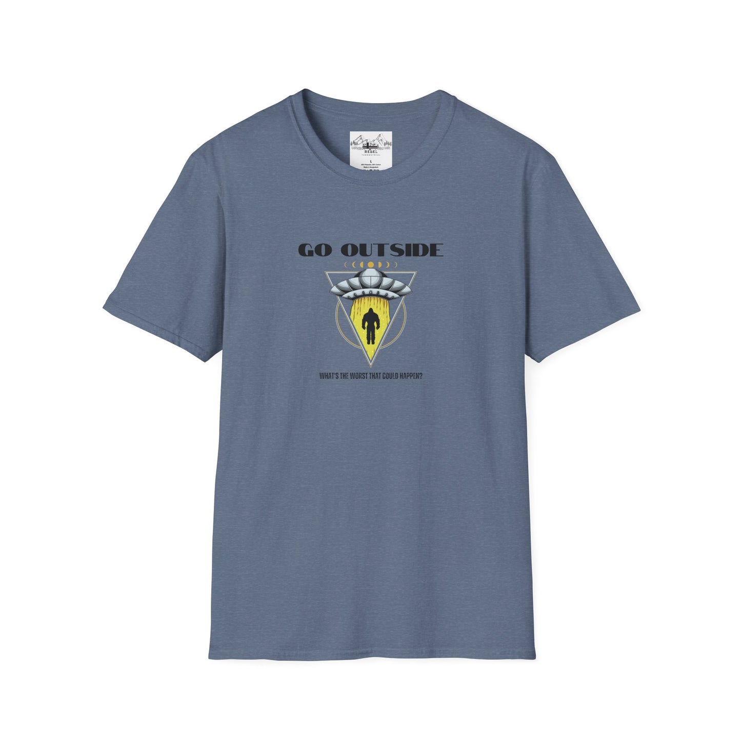 Go Outside — What’s the Worst That Could Happen? | Bigfoot Abduction Unisex Softstyle T-Shirt