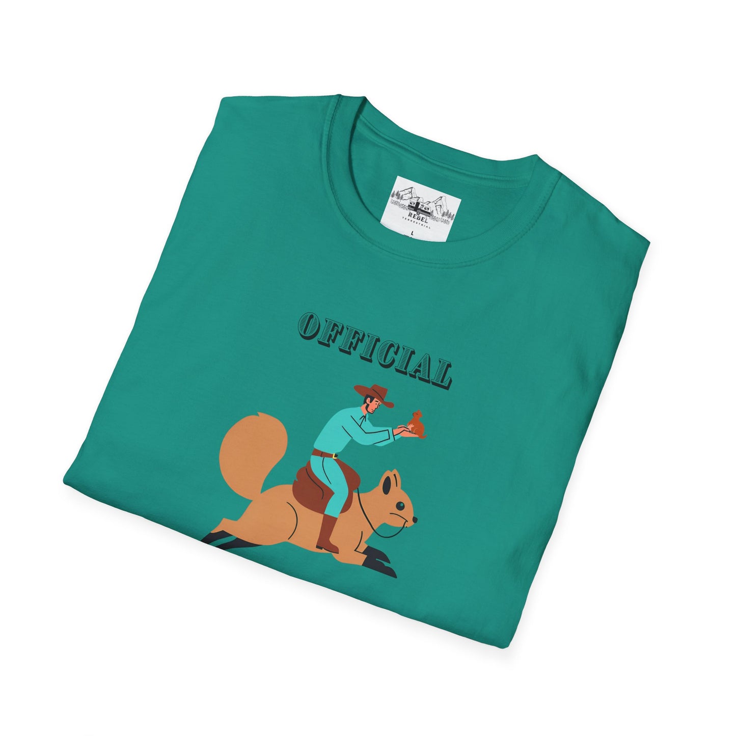Official Squirrel Wrangler T-Shirt – Cowboy on a Mission | Unisex Softstyle Tee