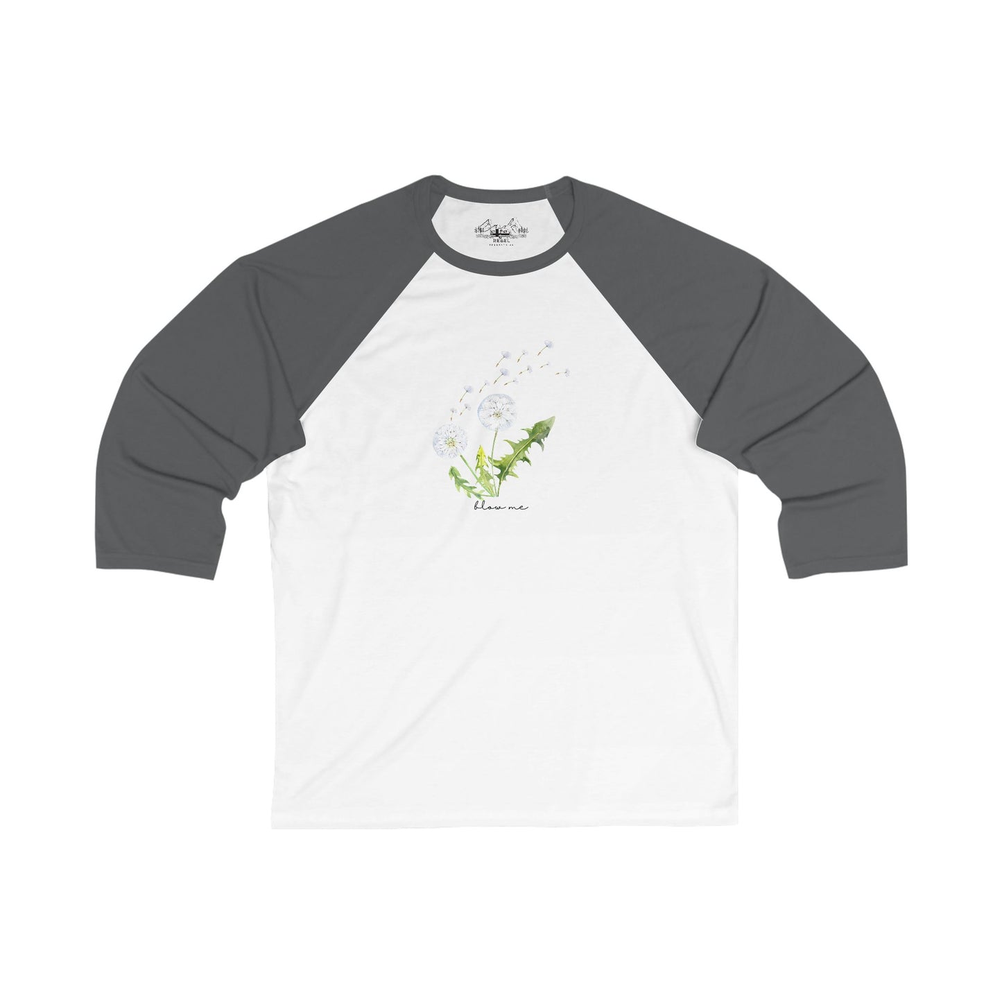 blow me – 3/4 Sleeve Baseball Tee (Dandelion Design)