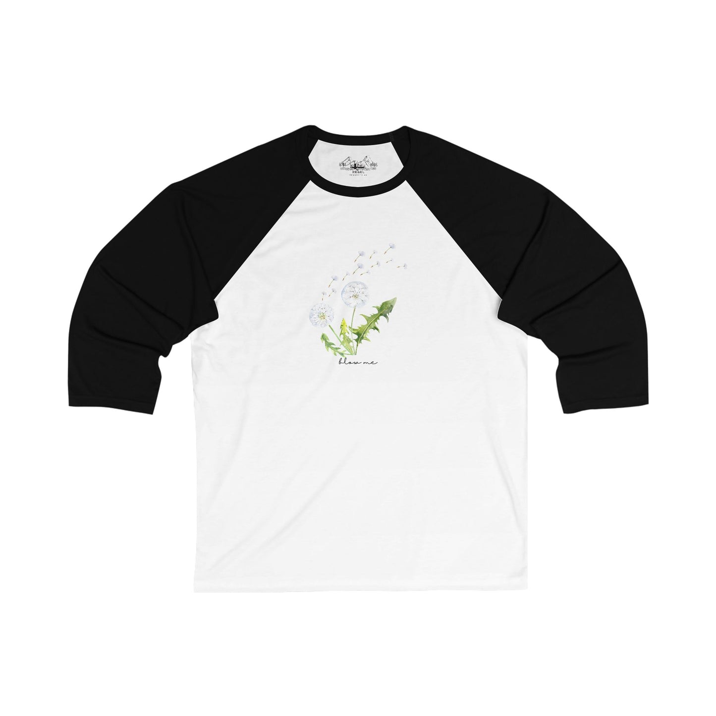 blow me – 3/4 Sleeve Baseball Tee (Dandelion Design)