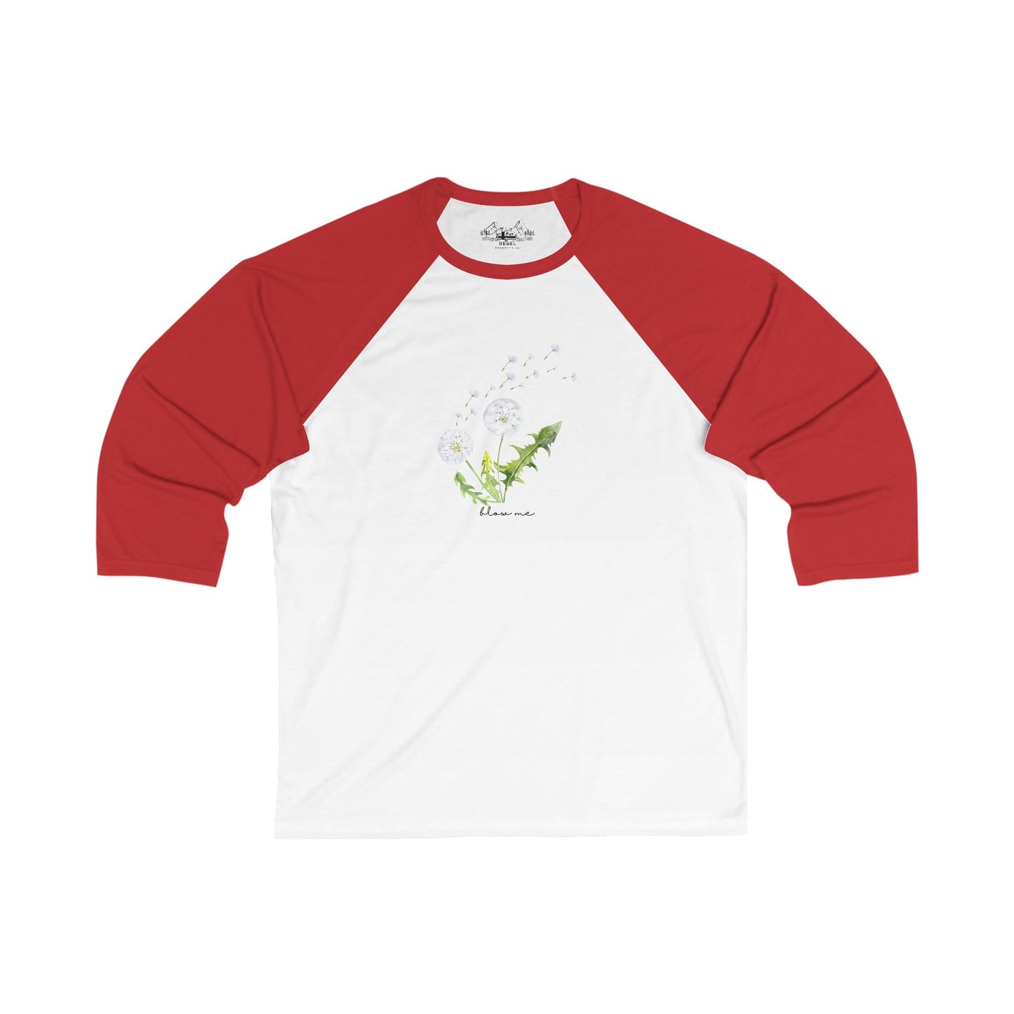 blow me – 3/4 Sleeve Baseball Tee (Dandelion Design)
