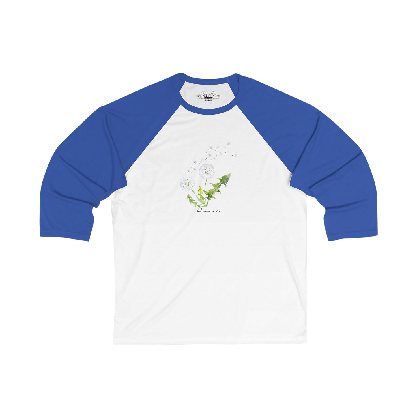 blow me – 3/4 Sleeve Baseball Tee (Dandelion Design)