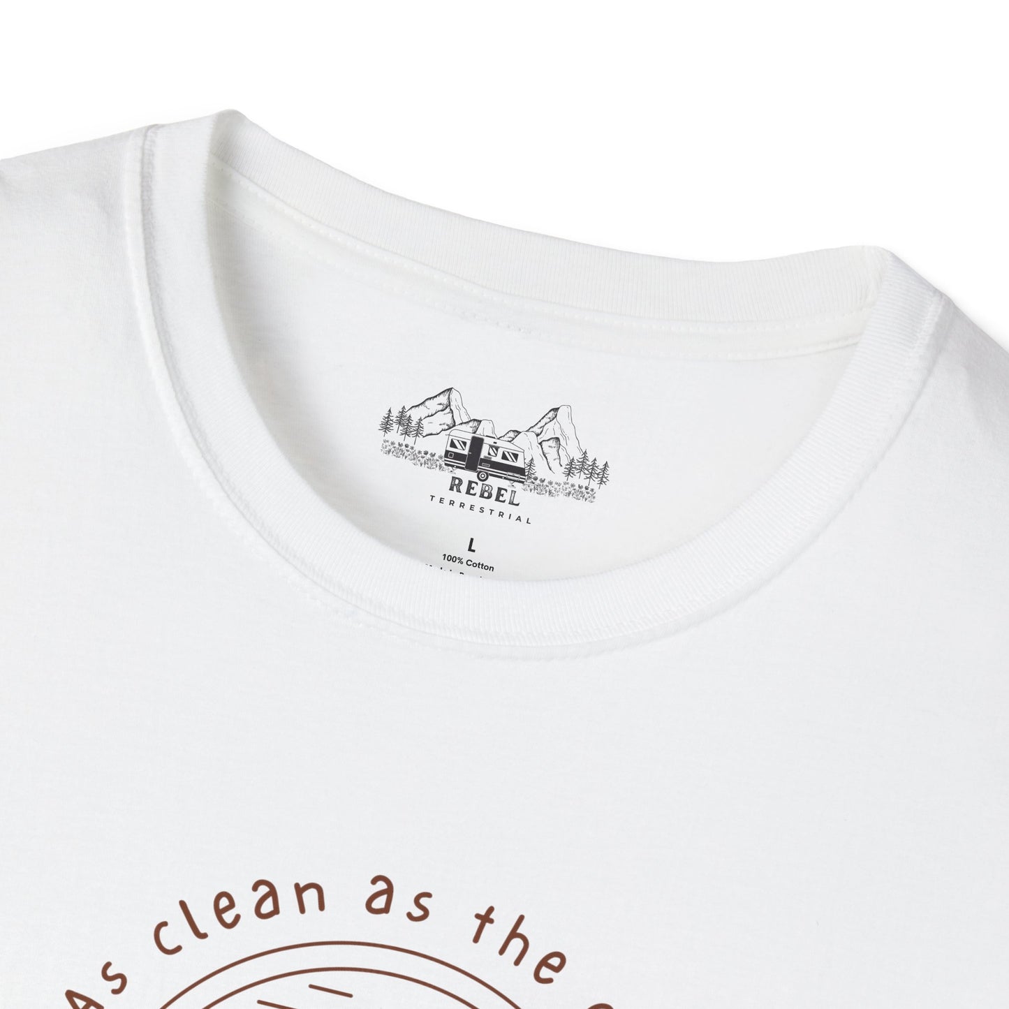 As Clean as the Creek I Bathed In – Mountain Creek Unisex Softstyle T-Shirt