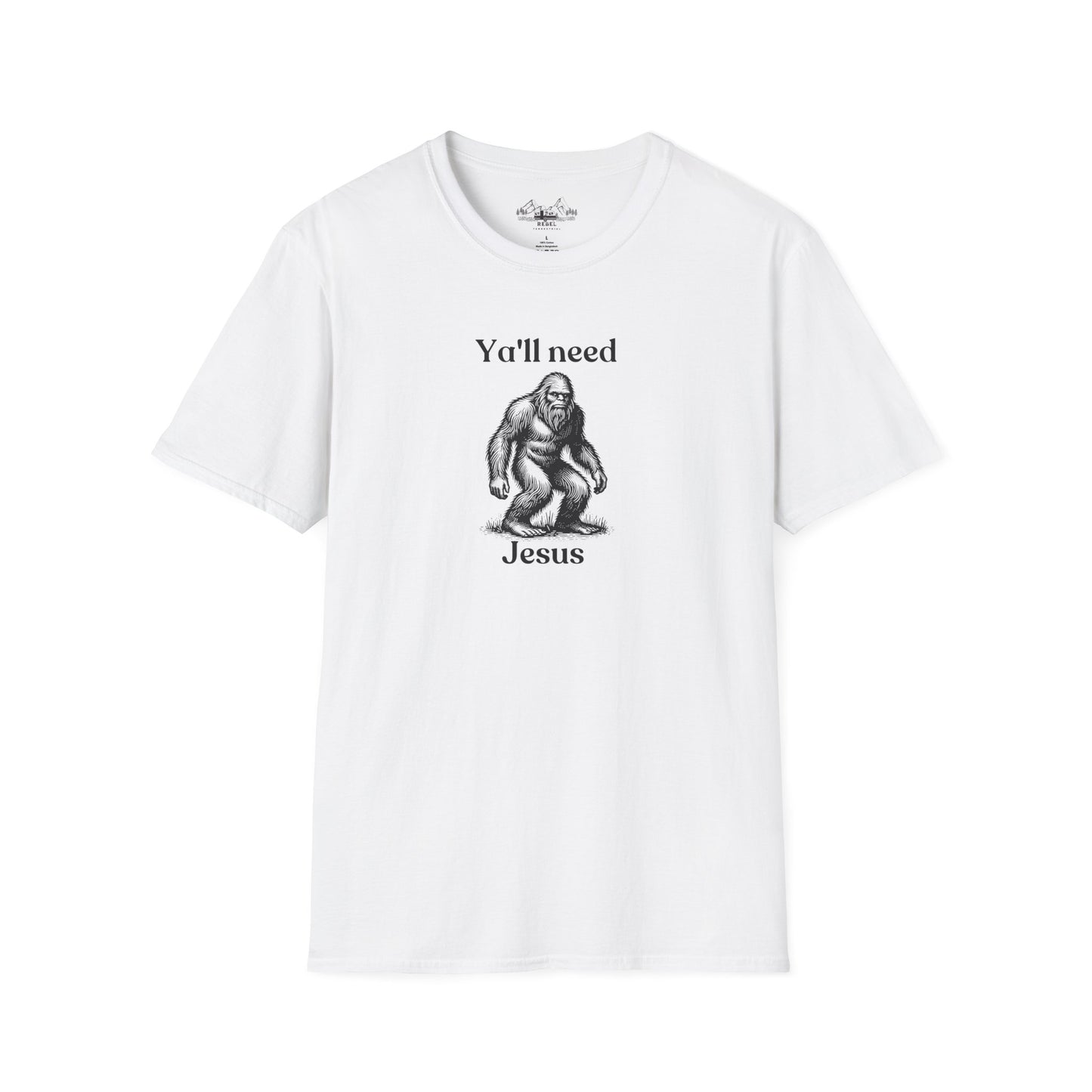 Y’all Need Jesus Bigfoot T-Shirt – Unisex Softstyle Tee
