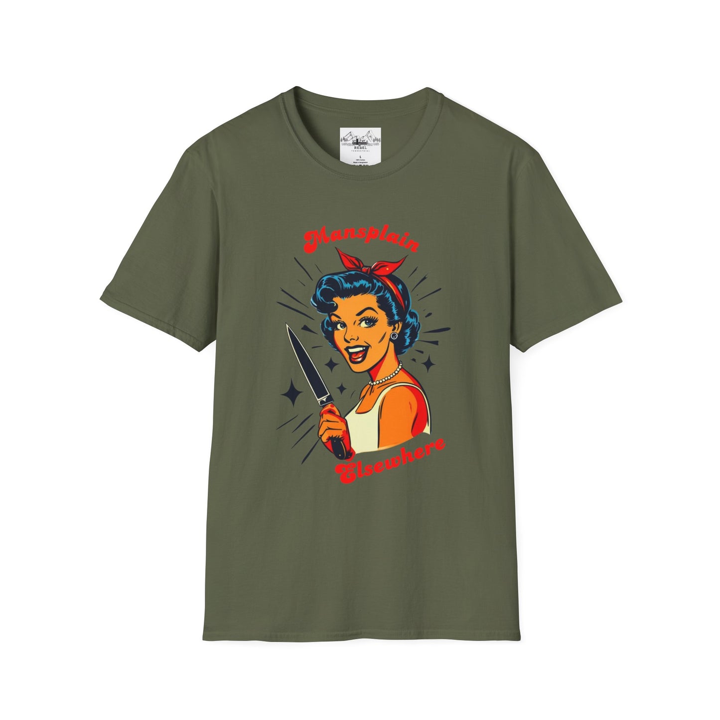 Mansplain Elsewhere - Vintage Feminist T-Shirt