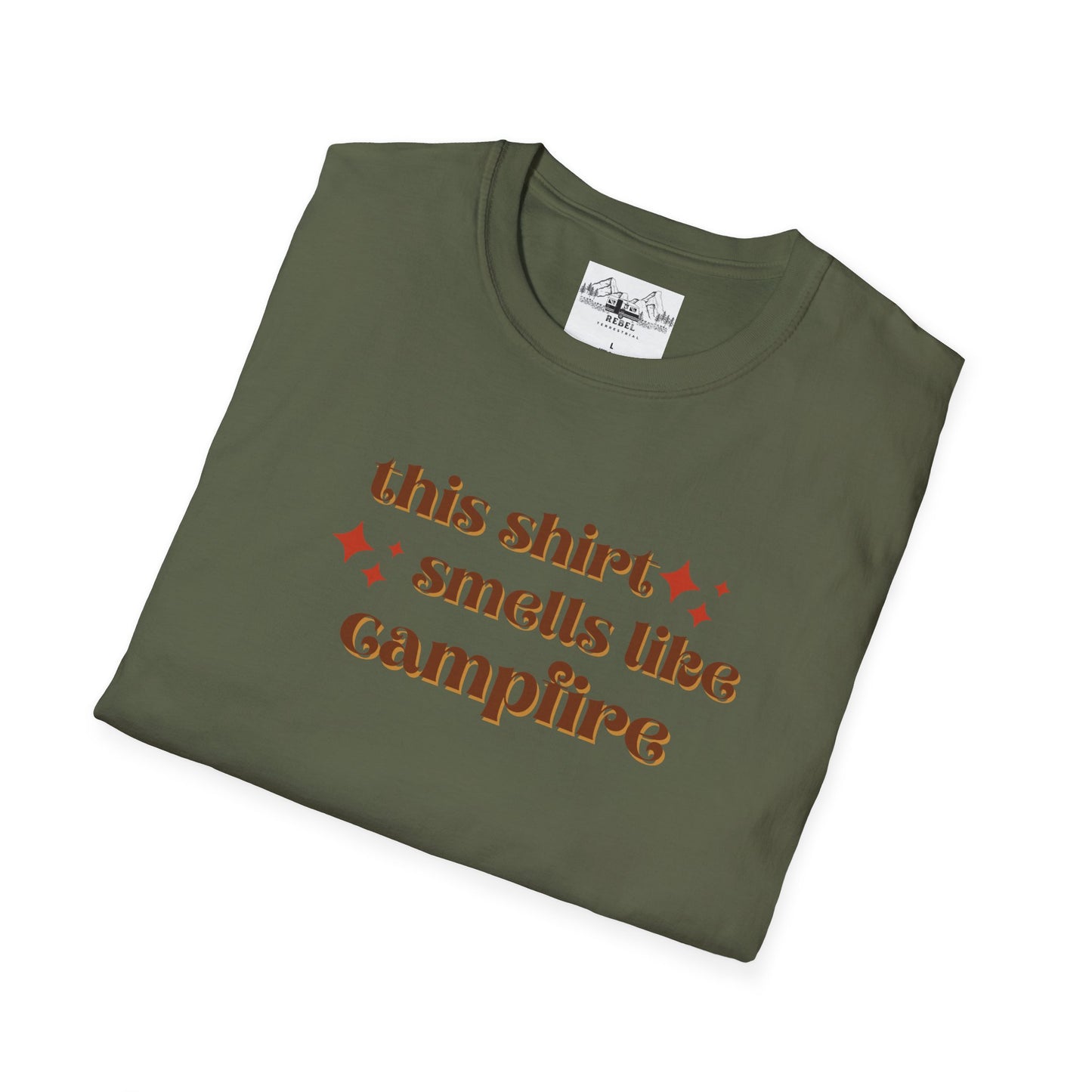 This Shirt Smells Like Campfire – Cozy Outdoorsy Unisex Softstyle T-Shirt