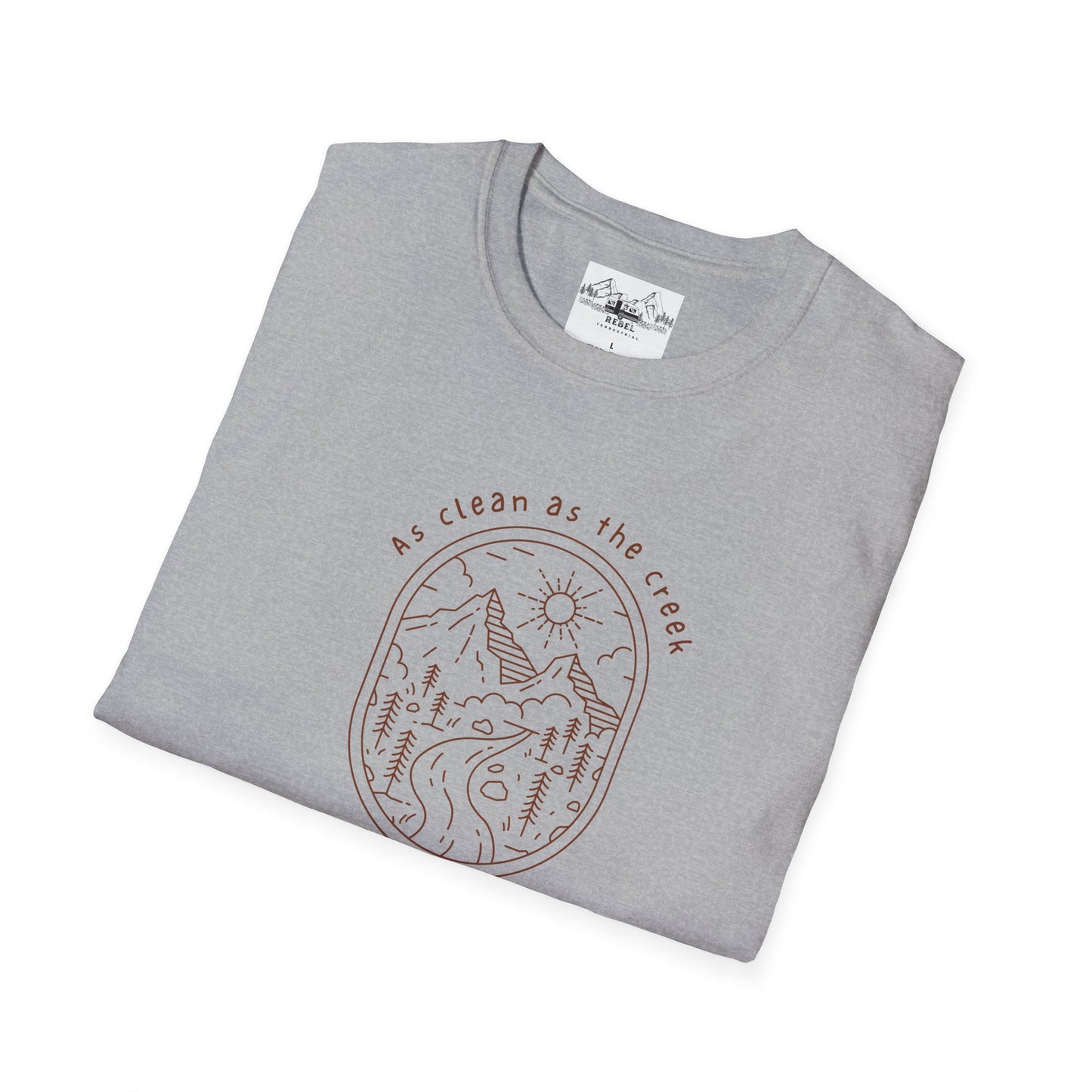 As Clean as the Creek I Bathed In – Mountain Creek Unisex Softstyle T-Shirt