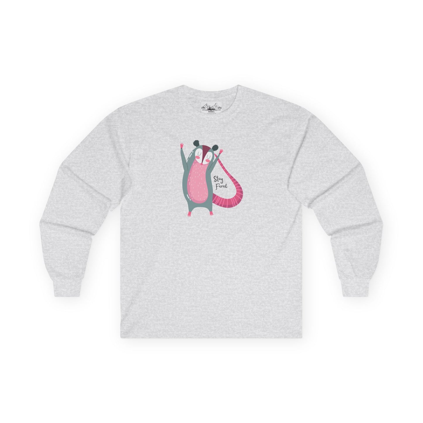 "Stay Feral" – Happy Possum Long Sleeve Tee