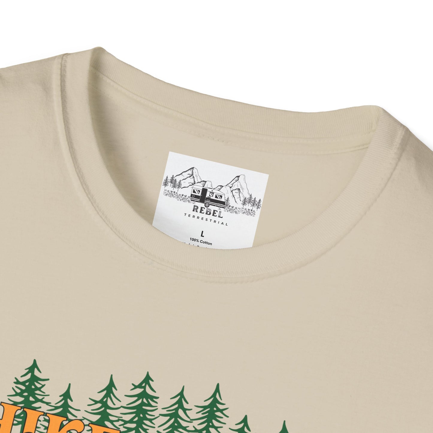 Hike More Worry Less | Retro Pine Trees Unisex Softstyle T-Shirt