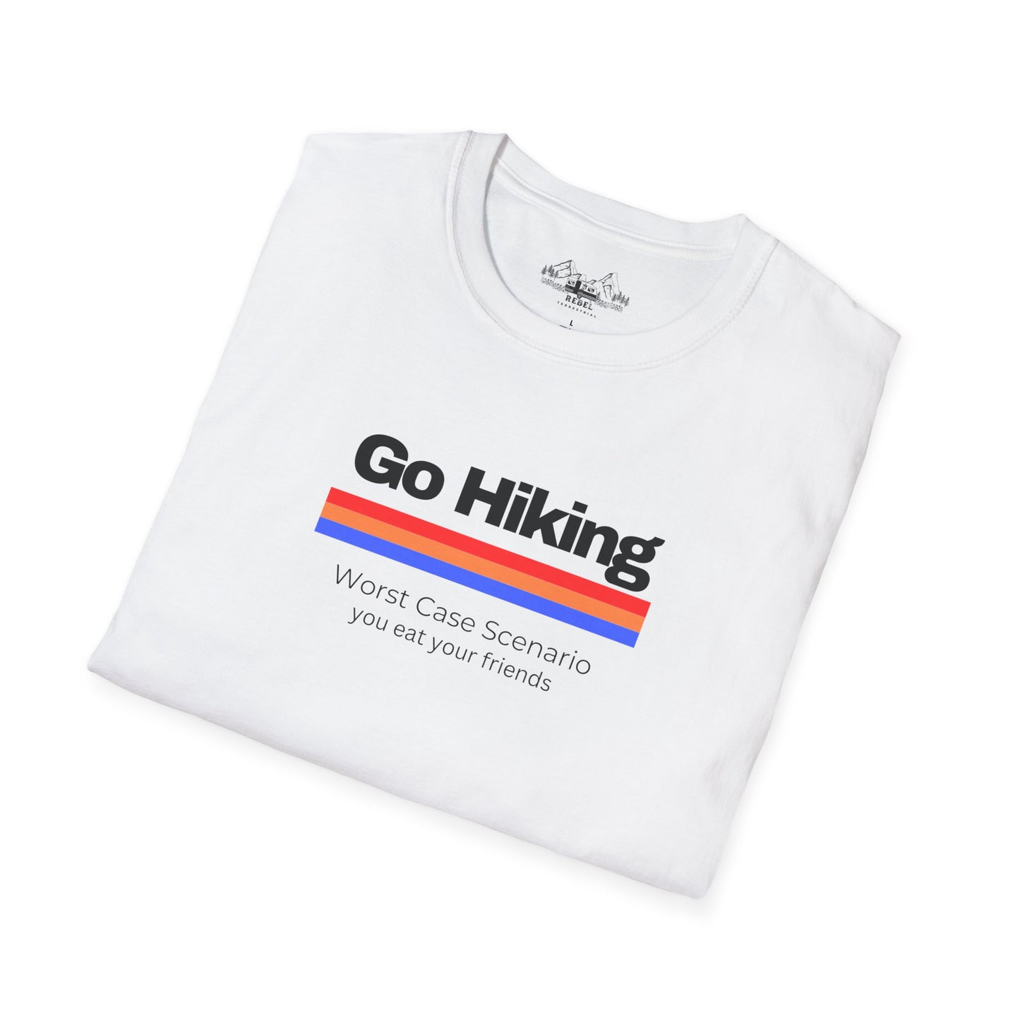 Go Hiking – Worst Case Scenario You Eat Your Friends | Retro Unisex Softstyle T-Shirt