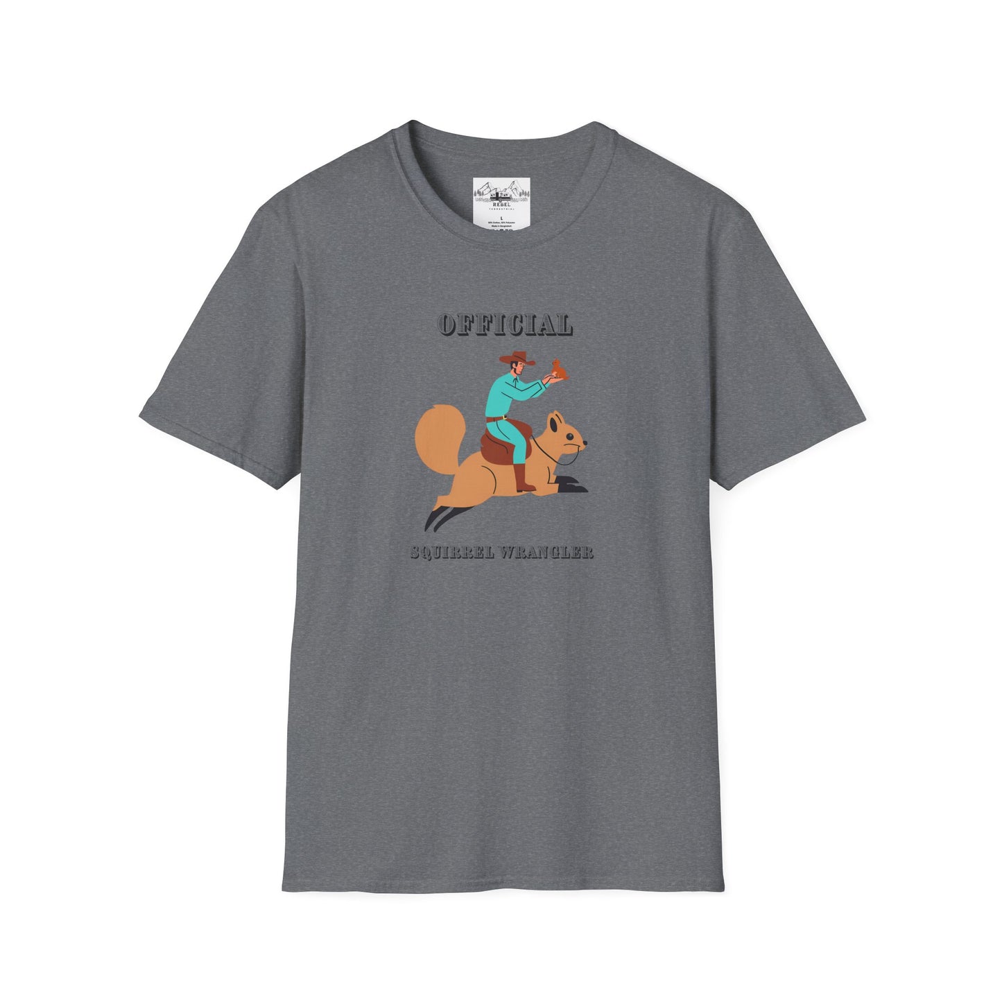 Official Squirrel Wrangler T-Shirt – Cowboy on a Mission | Unisex Softstyle Tee