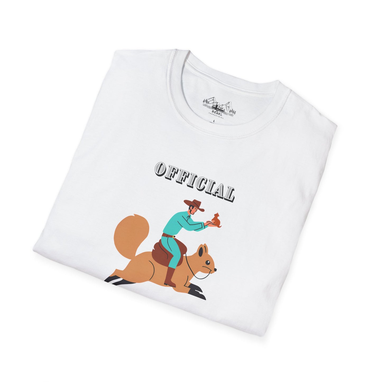 Official Squirrel Wrangler T-Shirt – Cowboy on a Mission | Unisex Softstyle Tee
